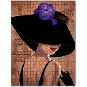 Cakapuzzle Pariste Şapkalı Kadın Görseli 500 Parça Puzzle