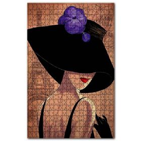 Cakapuzzle Pariste Şapkalı Kadın Görseli Ahşap 1000 Parça Puzzle