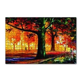 Cakapuzzle Parkta İnsan Manzarası Yağlı Boya 120 Parça Ahşap Puzzle
