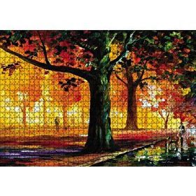 Cakapuzzle Parkta İnsan Manzarası Yağlı Boya 120 Parça Ahşap Puzzle