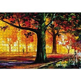 Cakapuzzle Parkta İnsan Manzarası Yağlı Boya 120 Parça Ahşap Puzzle