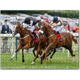 Cakapuzzle Parkurda Kıyasıya Yarışan Safkanlar Mdf 120 Parça Puzzle