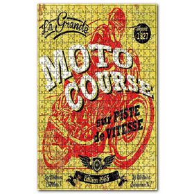 Cakapuzzle Parkurda Moto Yarışı Afiş Görseli Ahşap 255 Parça Puzzle