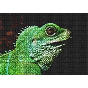 Cakapuzzle Parlak Yeşil Renkleriyle Kertenkele 120 Parça Ahşap Puzzle