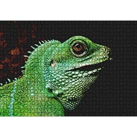 Cakapuzzle Parlak Yeşil Renkleriyle Kertenkele 120 Parça Ahşap Puzzle