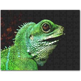 Cakapuzzle Parlak Yeşil Renkleriyle Kertenkele Mdf 255 Parça Puzzle