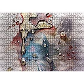 Cakapuzzle Parlak Zeminde Civalı Mürekkep Lekesi Desen Mdf 1000 Parça Puzzle