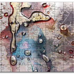 Cakapuzzle Parlak Zeminde Civalı Mürekkep Lekesi Desen Mdf 120 Parça Puzzle