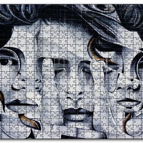 Cakapuzzle Parmaklar ve Yüzler İllüzyonik Duvar Boyama Mdf 1000 Parça Puzzle