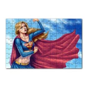Cakapuzzle Pelerinli Güçlü Süper Kız Görseli 120 Parça Ahşap Puzzle