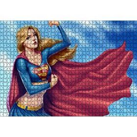Cakapuzzle Pelerinli Güçlü Süper Kız Görseli 120 Parça Ahşap Puzzle