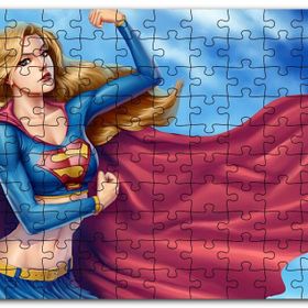 Cakapuzzle Pelerinli Güçlü Süper Kız Görseli Mdf 1000 Parça Puzzle