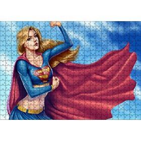Cakapuzzle Pelerinli Güçlü Süper Kız Görseli Mdf 500 Parça Puzzle