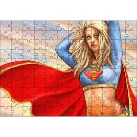 Cakapuzzle Pelerinli Süper Kız Görseli 120 Parça Puzzle