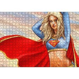 Cakapuzzle Pelerinli Süper Kız Görseli 500 Parça Puzzle
