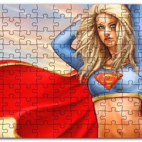 Cakapuzzle Pelerinli Süper Kız Görseli Mdf 255 Parça Puzzle
