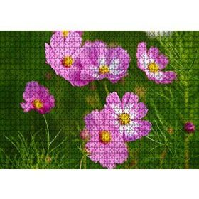 Cakapuzzle Pembe Beyaz Çiçekler 120 Parça Ahşap Puzzle