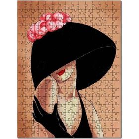 Cakapuzzle Pembe Çiçekli Şapkalı Kadın Görseli 1000 Parça Puzzle