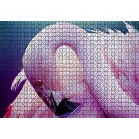 Cakapuzzle Pembe Flamingo Dinlenirken Görsel Mdf 1000 Parça Puzzle