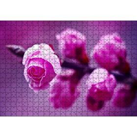 Cakapuzzle Pembe Gül Dalı Görseli 120 Parça Ahşap Puzzle