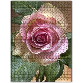 Cakapuzzle Pembe Gül ve Yeşil Yaprakları 500 Parça Puzzle