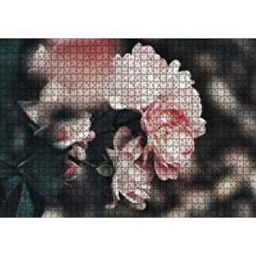 Cakapuzzle Pembe Güller Flu Arkaplan Mdf 1000 Parça Puzzle