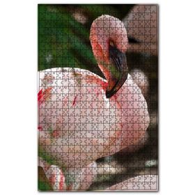 Cakapuzzle Pembeli Beyazlı Amerikan Flamingosu Görseli Ahşap 255 Parça Puzzle