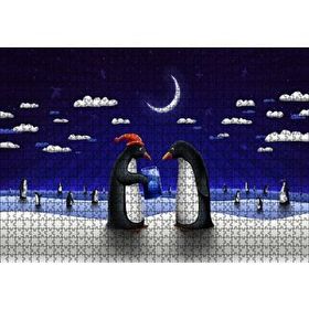 Cakapuzzle Penguenler Yılbaşı Hediyesi Denizanası 120 Parça Ahşap Puzzle