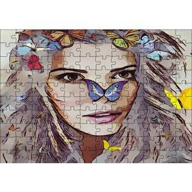 Cakapuzzle Peri Kelebekler Sarışın Güzellik 120 Parça Ahşap Puzzle
