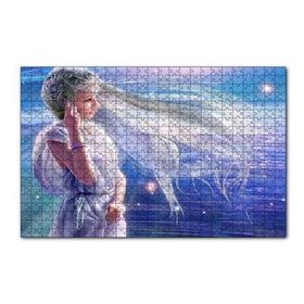 Cakapuzzle Perisi ve Arkaplanda Yıldızlar 120 Parça Ahşap Puzzle