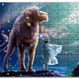 Cakapuzzle Perisi ve Aslan Burcu Görseli Mdf 1000 Parça Puzzle