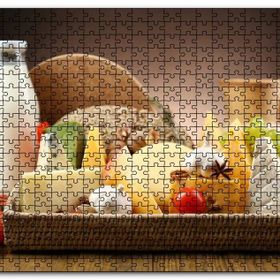 Cakapuzzle Peynir Çeşitleri Süt Sebze Mayva Görseli Mdf 120 Parça Puzzle
