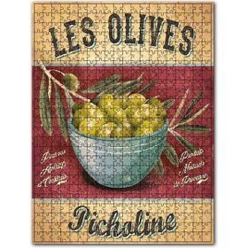 Cakapuzzle Picholine Zeytin Afişi Görseli Ahşap 500 Parça Puzzle
