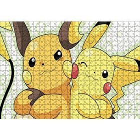 Cakapuzzle Pikachu and Raichu 120 Parça Ahşap Puzzle