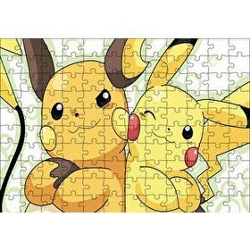 Cakapuzzle Pikachu and Raichu 120 Parça Ahşap Puzzle