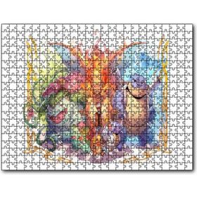 Cakapuzzle Pikaçu Tüm Karakterler Dijital Çizim Mdf 120 Parça Puzzle