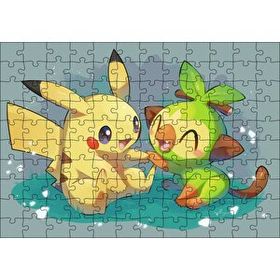 Cakapuzzle Pikaçu ve Sevimli Arkadaşı Mdf 120 Parça Puzzle