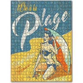 Cakapuzzle Pilajda Güneşlenen Bikinili Kadın Görseli Ahşap 255 Parça Puzzle