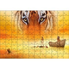 Cakapuzzle Pinin Yaşamı Kaplan Sandal ve Çocuk 120 Parça Ahşap Puzzle