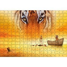 Cakapuzzle Pinin Yaşamı Kaplan Sandal ve Çocuk 120 Parça Ahşap Puzzle