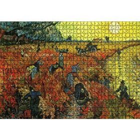 Cakapuzzle Pirinç Tarlaları Köylüler ve Güneş Mdf 1000 Parça Puzzle