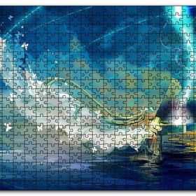 Cakapuzzle Piyanist Kız ve Kelebeklerden Elbisesi Mdf 1000 Parça Puzzle