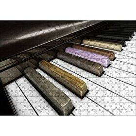 Cakapuzzle Piyano Tuşları Yakın Çekim 120 Parça Ahşap Puzzle