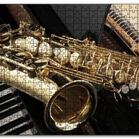 Cakapuzzle Piyano ve Saksafon Yakın Plan Mdf 500 Parça Puzzle
