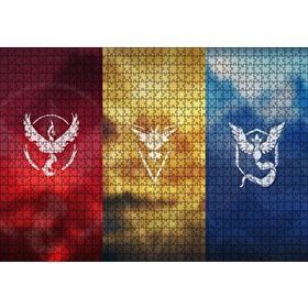 Cakapuzzle Pokemon Go Takım Bayrakları Mdf 1000 Parça Puzzle