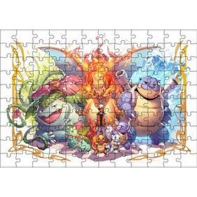 Cakapuzzle Pokemon Karekterler Mdf 120 Parça Puzzle
