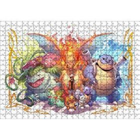 Cakapuzzle Pokemon Karekterler Mdf 500 Parça Puzzle