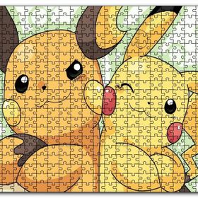 Cakapuzzle Pokemon Pikachu ve Raichu Görseli Mdf 1000 Parça Puzzle