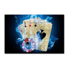 Cakapuzzle Poker Oyunu Dört As Casino Alev Görseli 120 Parça Ahşap Puzzle