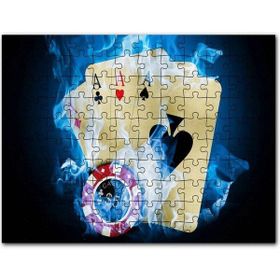 Cakapuzzle Poker Oyunu Dört As Casino Alev Görseli Mdf 120 Parça Puzzle